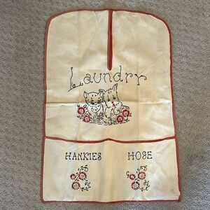 1950s Embroidered Laundry Bag